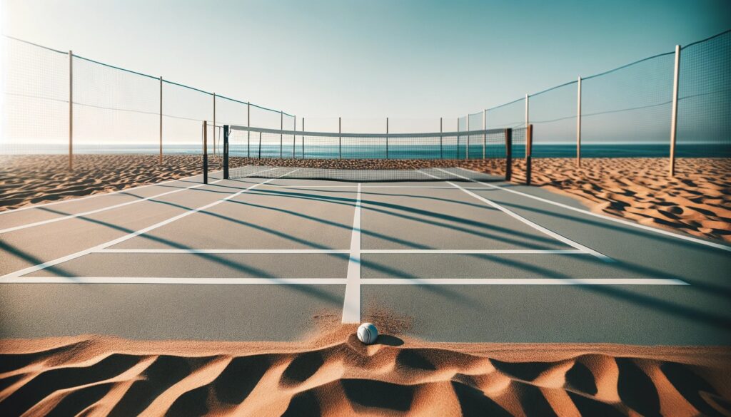Ilustração de uma quadra de beach tennis